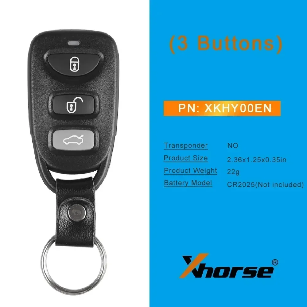 5 sztuk/partia Xhorse XKHY00EN uniwersalny przewód pilot klucz 3 przyciski do samochodu Hyundai typu VVDI2 zdalny klucz X007 wersja angielska