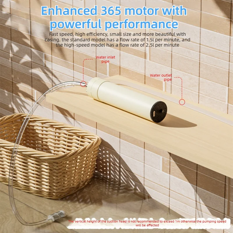 Rechargeable Balcony Water Remover Pump, Patio Floor Drainage Suction Tool, Outdoor Ground Water Extractor Processor