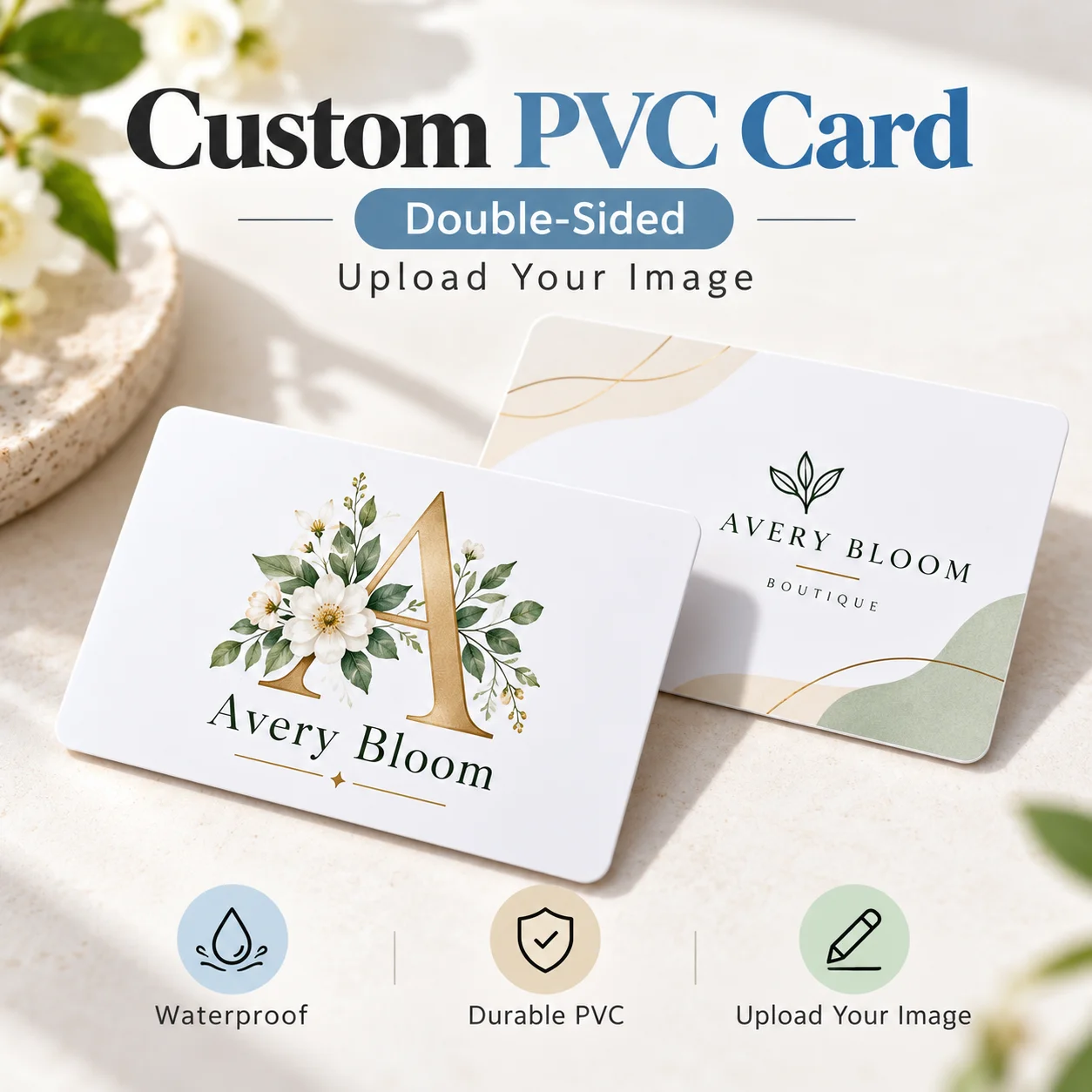 Custom PVC Blank Card Personalized Photo Image Text Printable Customized Double-Sided Card for DIY Decor