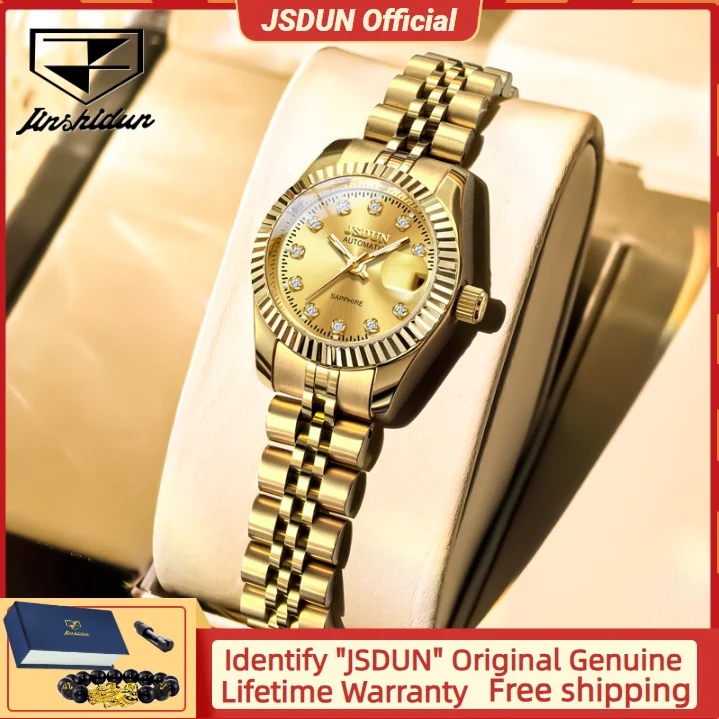 

JSDUN 8737 Автоматические механические мужские часы Водонепроницаемые светящиеся женские часы с автоматической датой
