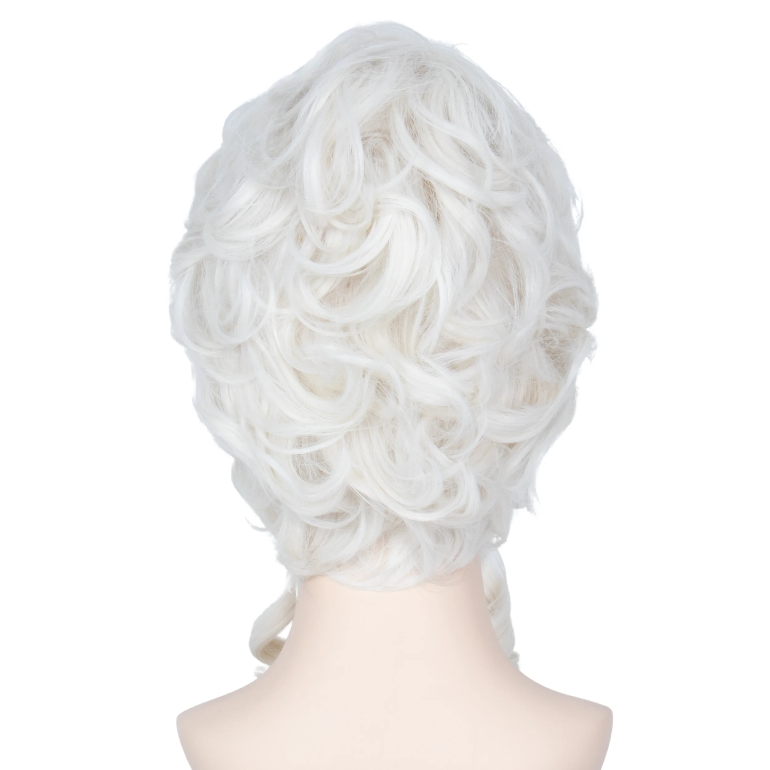 Miss U Hair Short Curly Platinum White Wig Victorian Wig Baroque 18th Century Wig Women Queen Halloween Cosplay