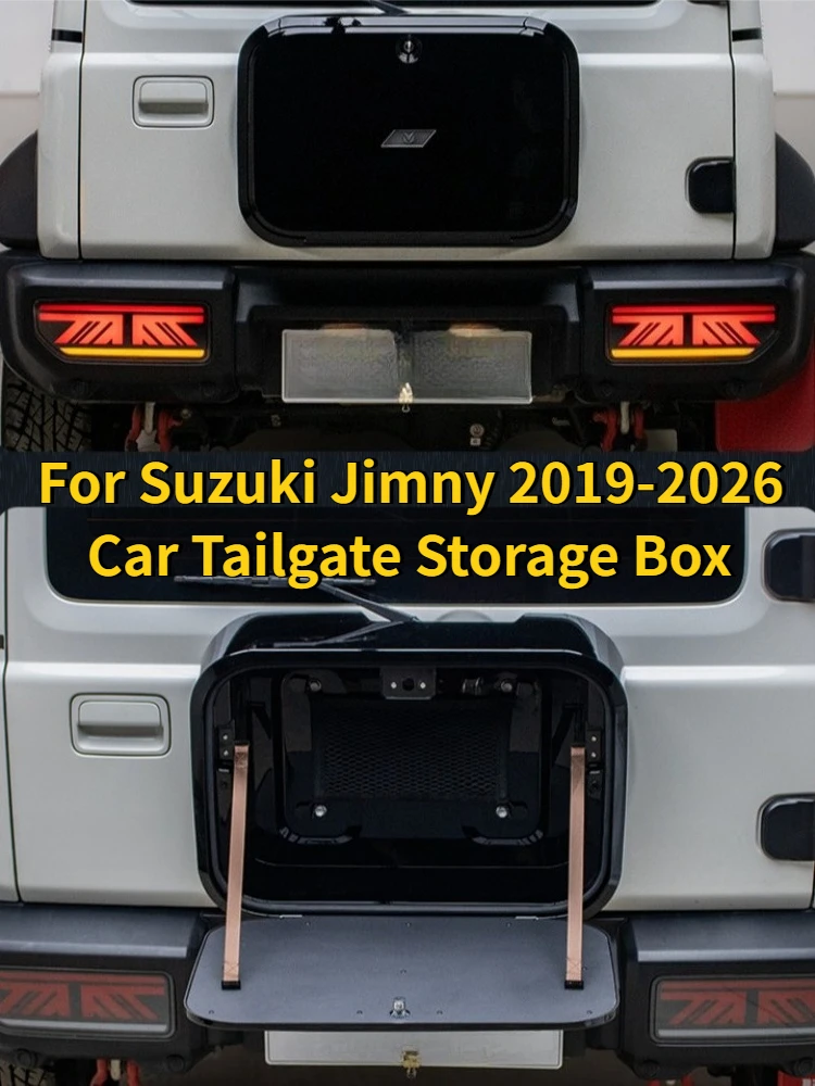 For Suzuki Jimny JB64 JB74 JC74 2019-2026 Car Rear Door Spare Tire Storage Bag Off-Road 4x4 Large Capacity ABS Tailgate Backpack