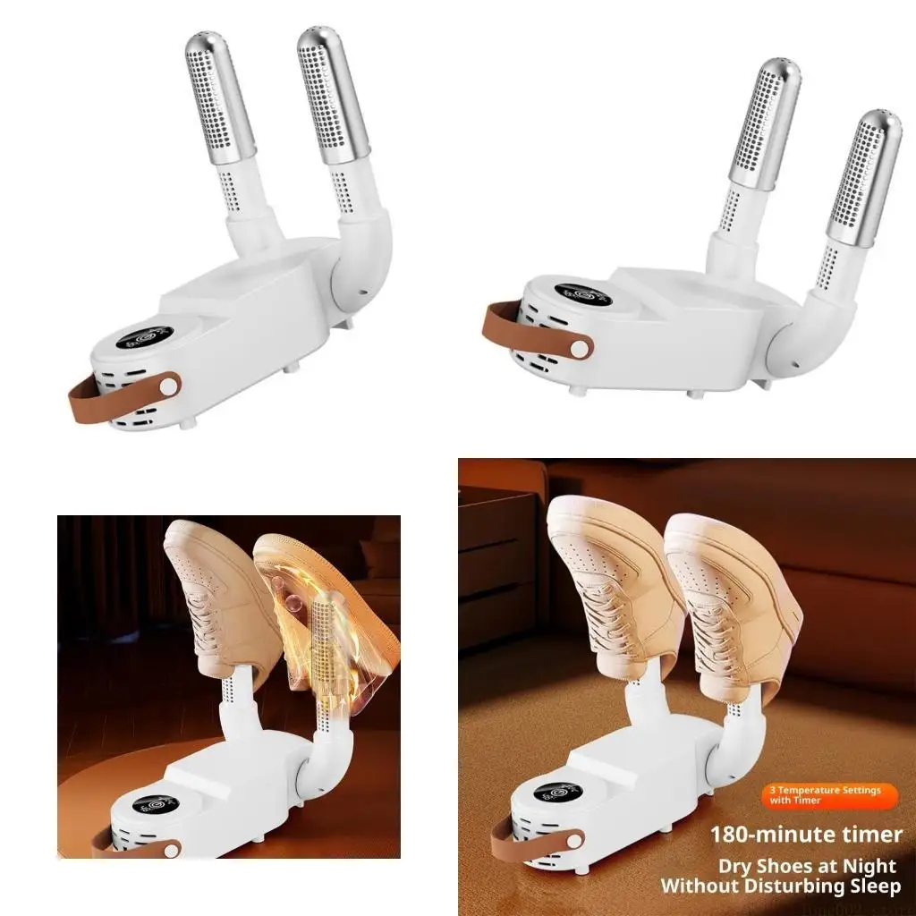 

D0AB Энергоэффективная сушилка для обуви с керамическими нагревателями Складной корпус Настраиваемая настройка таймера для влаги