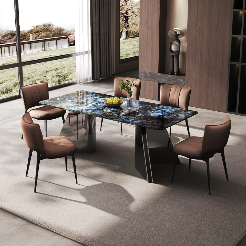 

Роскошный роскошный шиферный обеденный стол и стул, роскошный камень, супер хрустальный камень, Прямоугольный Обеденный Стол, мрамор