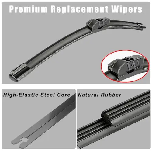

Premium 26 Inch And 16 Inch Replacement Wiper Blades For Compact SUVs 2024–2026, High-Elastic Steel Core, Natural Rubber,