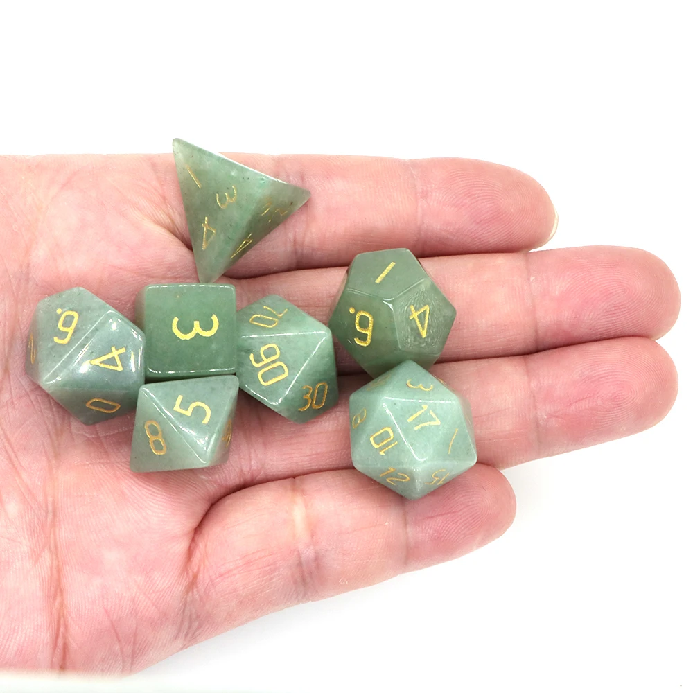 Polyhedral Dice Set Healing Crystals 7 PCS Natural Stones Dungeon and Dragons Board Game Accessories Supplies Lots Wholesale