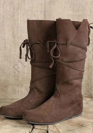 Disfraz vikingo Medieval Retro para hombre, botas de caballero, zapatos de cuero PU, guerrero nórdico, Cosplay, fiesta de carnaval, zapatos de Anime