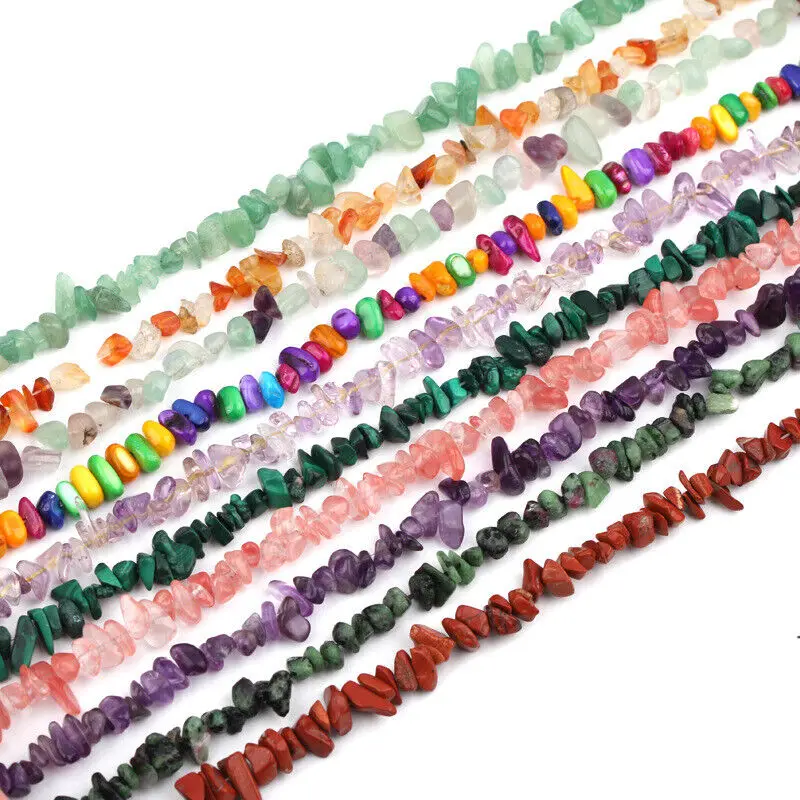 

100Pcs Irregular Natural Stone Chip Gemstone Drilled Crystal Beads For Diy Bracelet Necklace Earrings Jewelry Making Supplies