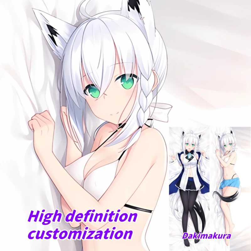 

Dakimakura Anime Pillow Case Hololive Shirakami Fubuki Double-sided Print Of Life-size Body Pillowcase Gifts Can be Customized