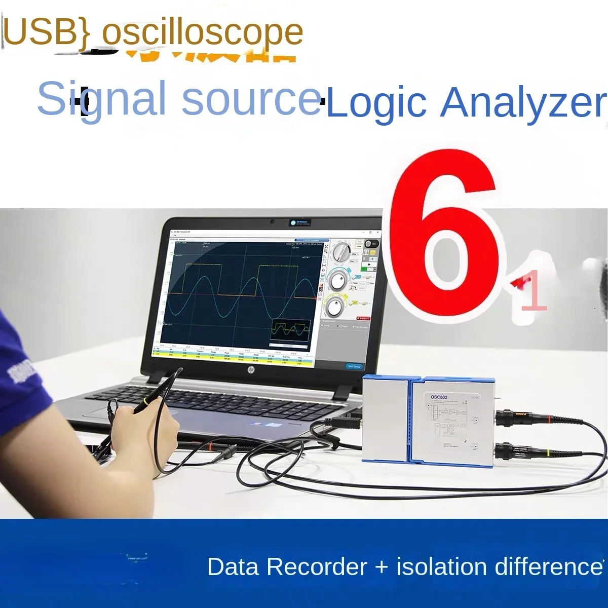 Bestselling USB Virtual Oscilloscope 6022be Upgraded Version Osc482 20M Car Repair Mobile Phone Oscilloscope