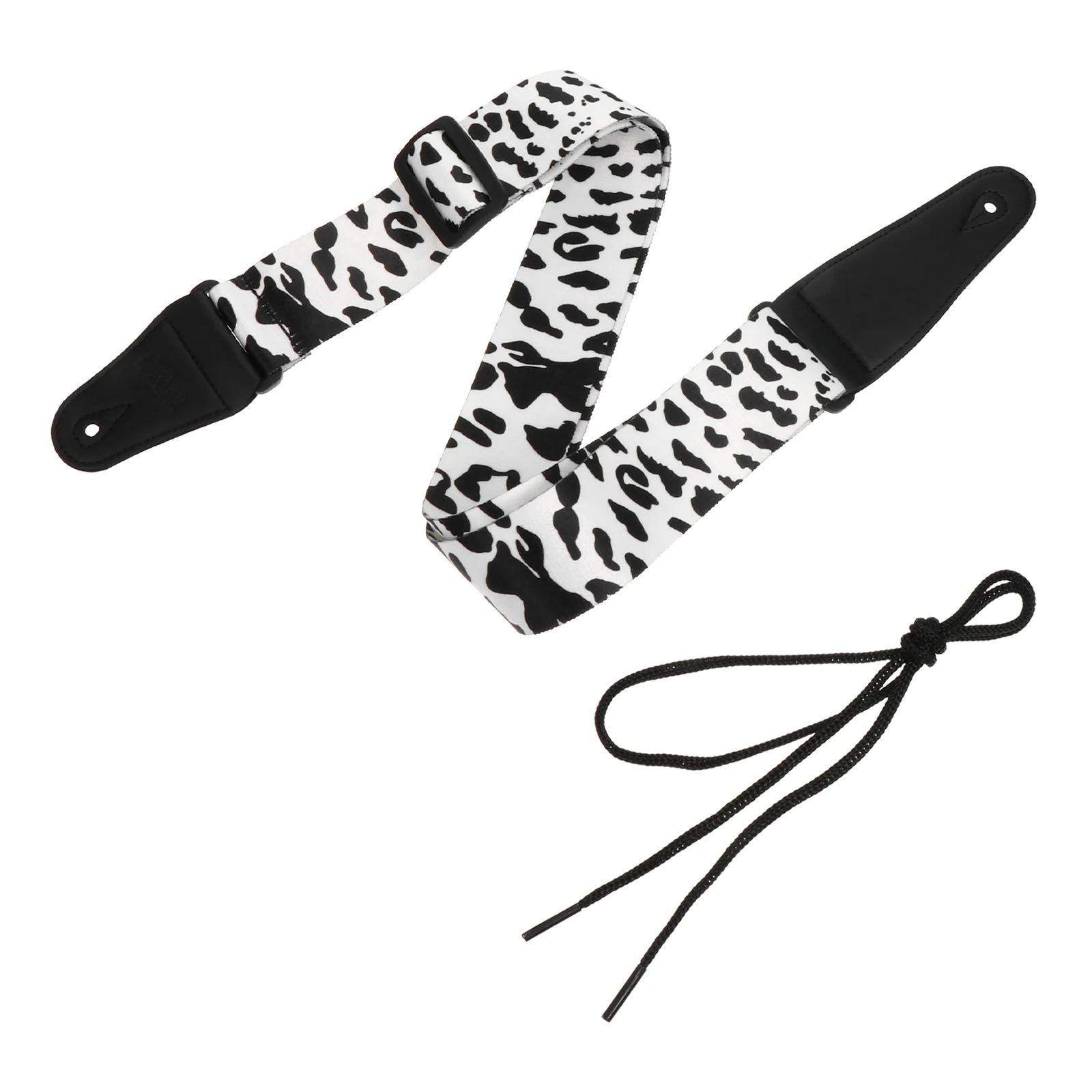 

1Pcs Guitar Strap Printed Black White Durable Lightweight Electric Guitar Shoulder Strap Accessory Instrument Belt