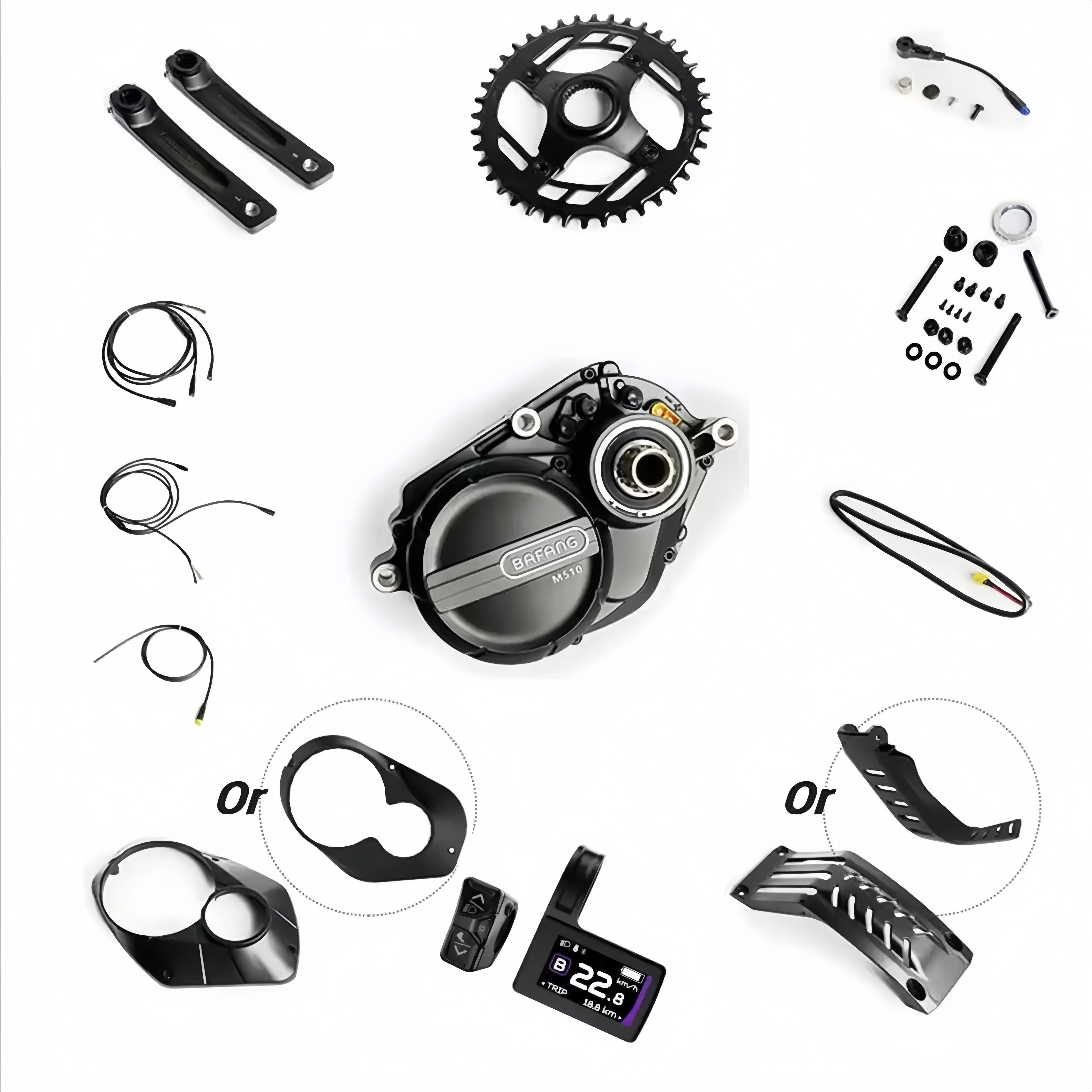 Bafang 36V48V 250W M510 G522 Mid-Mounted Motor Torque Mid-Mounted Motor CAN Protocol With DPC245 Color Display