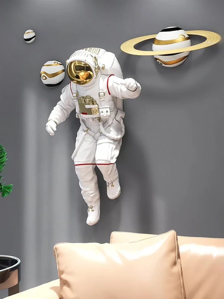 Imagem -06 - Estátua de Astronauta para Decoração de Casa Sala tv Decoração de Parede Quarto Infantil Estatueta de Cabeceira Gif Nórdico