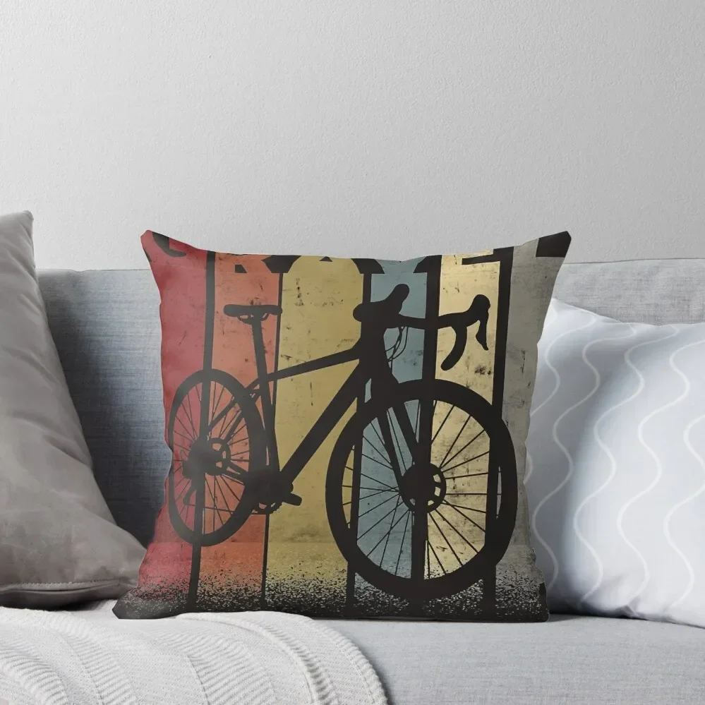 Gravel Gravelbike Bicyle Bikepacking retro vintage Classic T-Shirt.png Throw Pillow Sofa Decorative Covers pillow