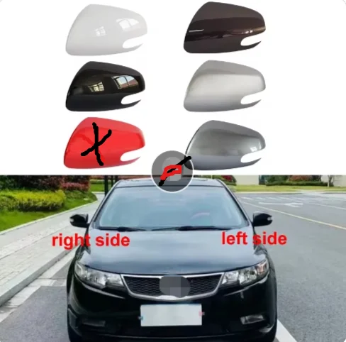 For auto partsKia Forte 2009 2010 2011-2017 Replace Reversing Mirrors Cover Rearview Mirror Housing Color Painted with Lamp Type