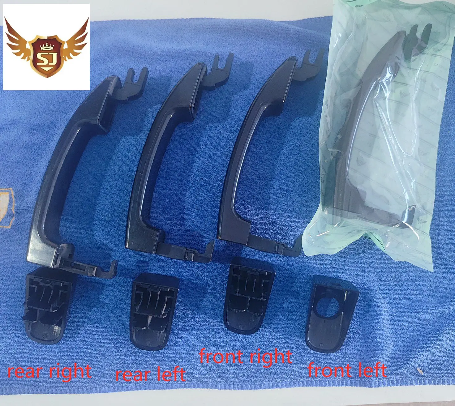 1set 4pcs Exterior Door Handle for Mazda BT50 2012-2020 Ford Ranger 2012-2021 Everest T6 T7 Chrome and Black