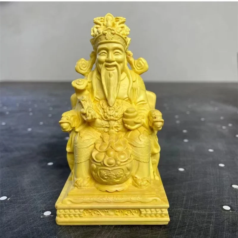 

New Boxwood Carving the God of Wealth Decoration Wood Carving Fortune Decoration Car Decorations Shop Opening Gifts Good Product