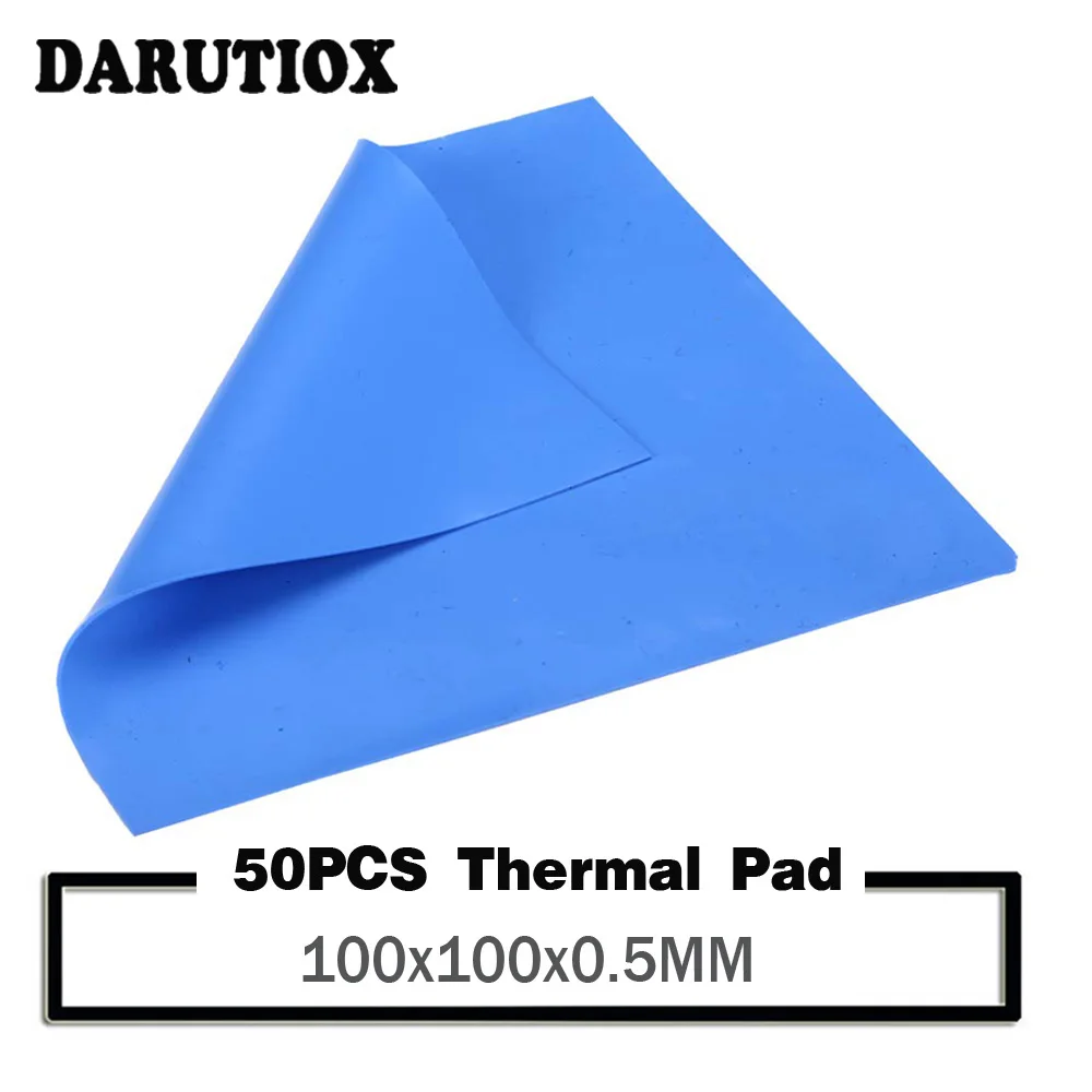 

50PCS Darutio 100x100x0.5mm Thermal Pad 100x100mm 0.5mm thickness Silicone Thermal Pad Sheet Computer CPU Graphics Chip HeatSink