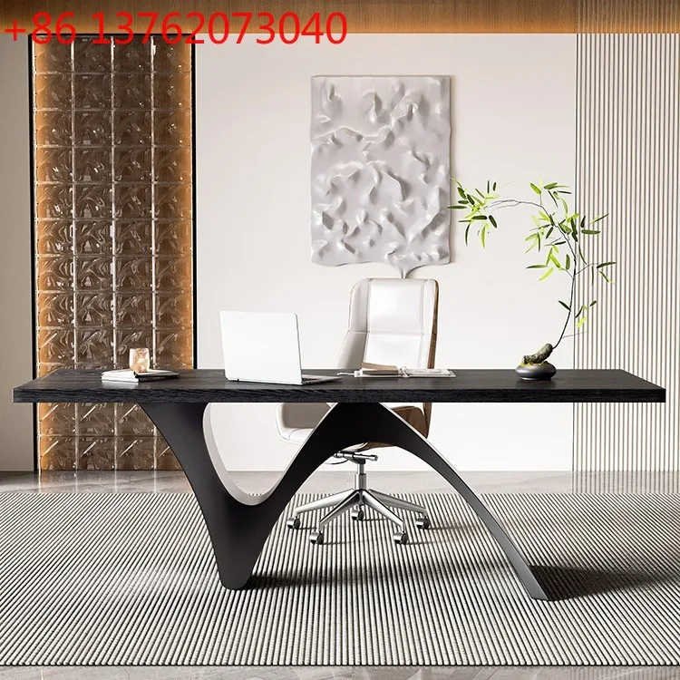 مكتب صغير من الخشب الصلب الإيطالي البسيط، مكتب عمل حديث وبسيط وراقي #1