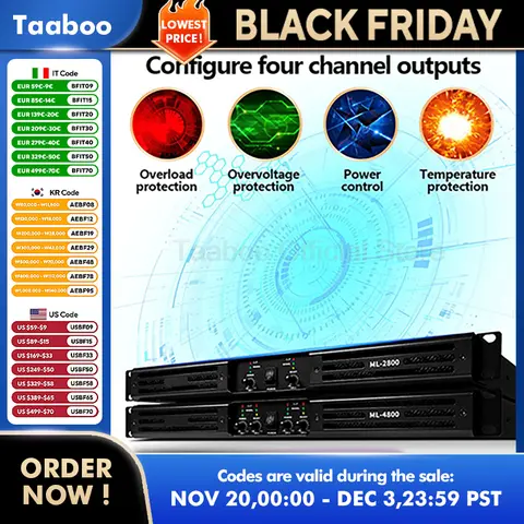 고출력 850W 전문 사운드 앰프 2/4 채널 디지털 Hifi 오디오 앰프 스피커 KTV 무대 홈 서브 우퍼 앰프