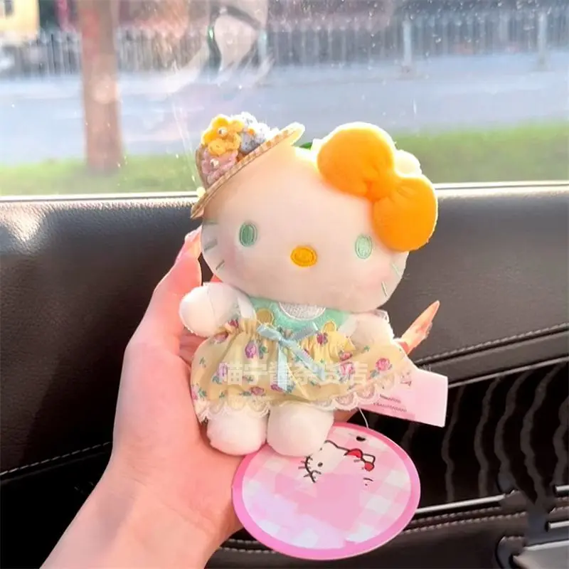 Kawaii مرحبا كيتي سانريو طالب لطيف الكرتون ألعاب من نسيج مخملي المفاتيح الأطفال المدرسية قلادة الديكور دمية هدية للأطفال