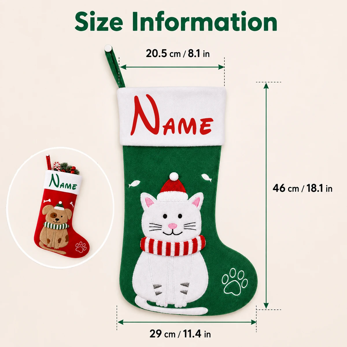 Custom Name Dog Cat Embroidery - Embroidery Xmas Decorations 评论和价格