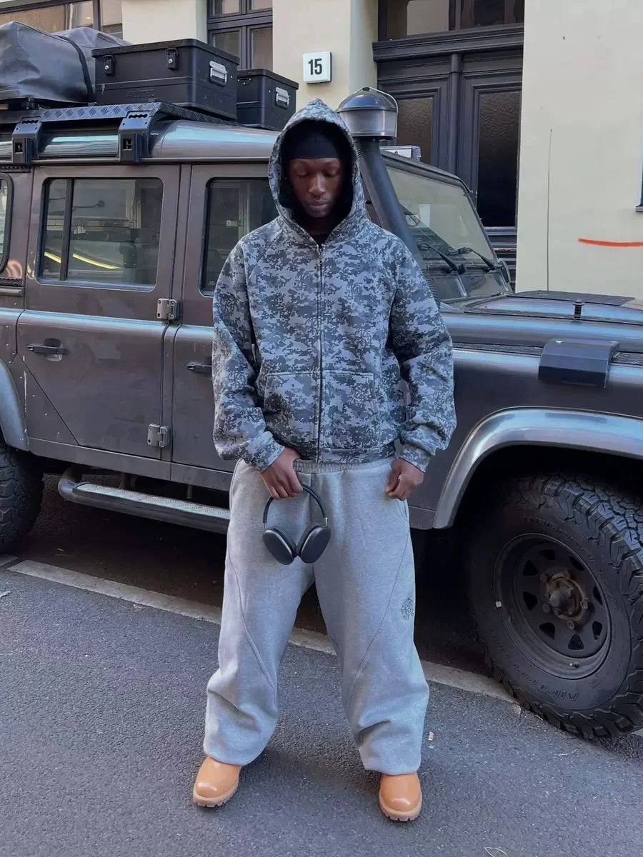 

Куртка-кардиган на молнии с капюшоном в американском ретро-стиле, уличный хип-хоп, свободный крой, хлопок/полиэстер, осенняя повседневная одежда