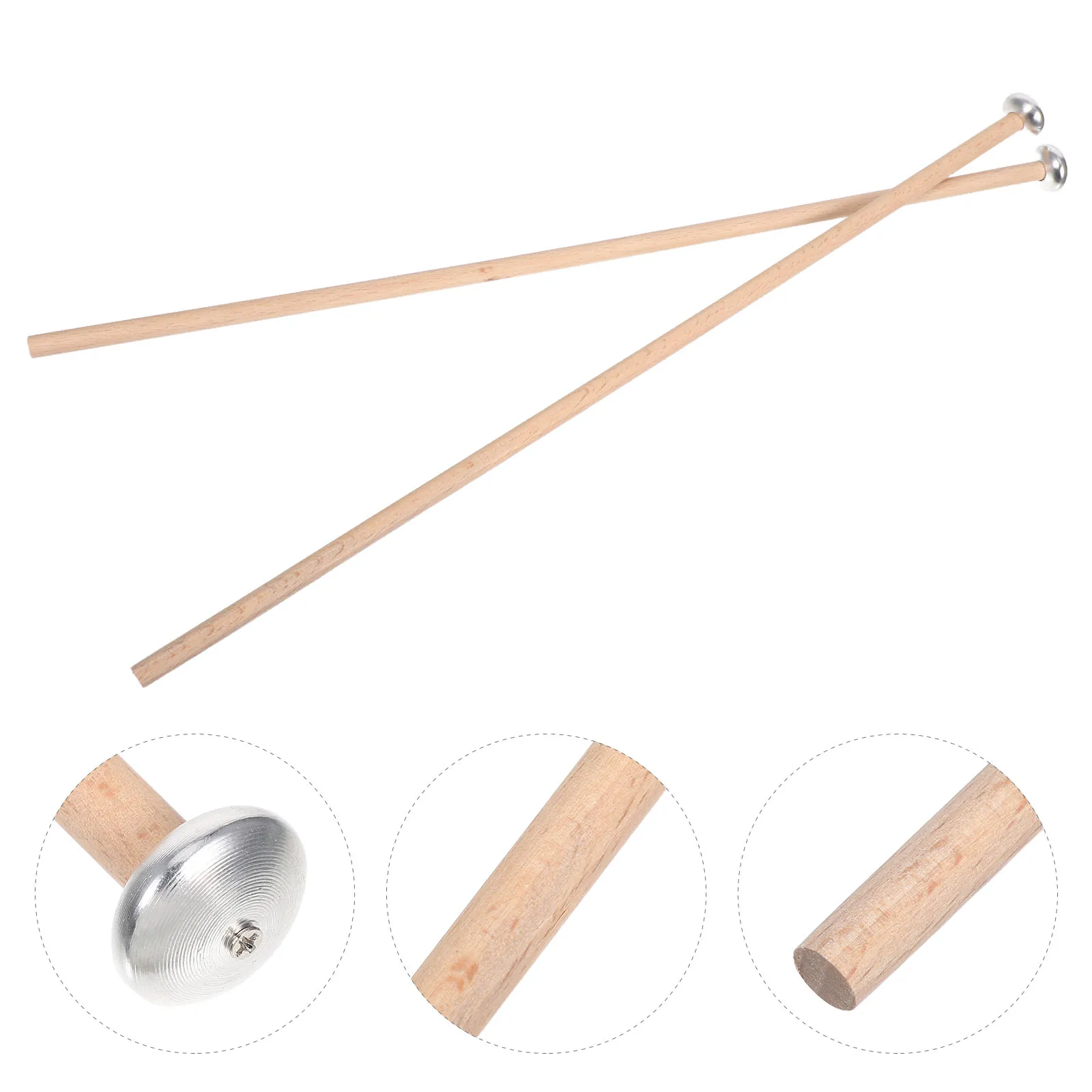 

1 Pair Metal Xylophone Mallets Wooden Handle Glockenspiel Sticks Oval Head Percussion Drum Bell Instruments Accessories Small