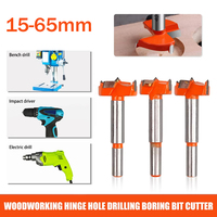 1pc 15-65mm Forstner Drill Bit Self Centering Hole Saw Wood Drilling Bit Woodworking Hinge Cutter Tool for Wood Plastic Plywood