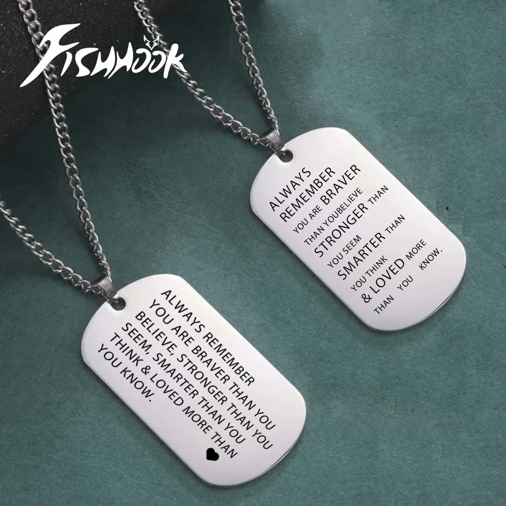 شخصية النص شعار قلادة بار الولايات المتحدة الكلب علامة الجندي اسم الجيش العسكري التكتيكية سلسلة مخصصة هدية للرجال امرأة الأب الصلب