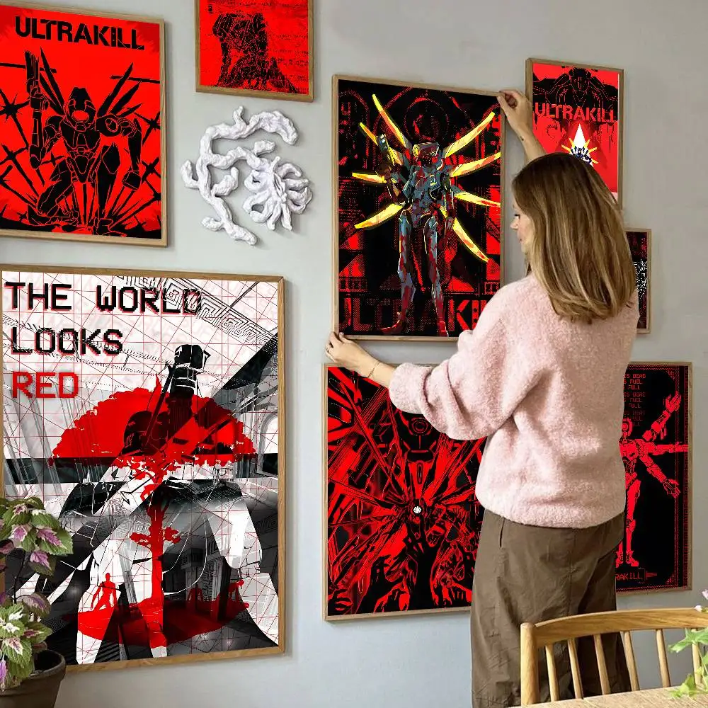 Anime-Spiel U_ULTRAKILLs Coole klassische Vintage-Poster, Vintage-Zimmer, Zuhause, Bar, Café, Dekor, nordische Heimdekoration