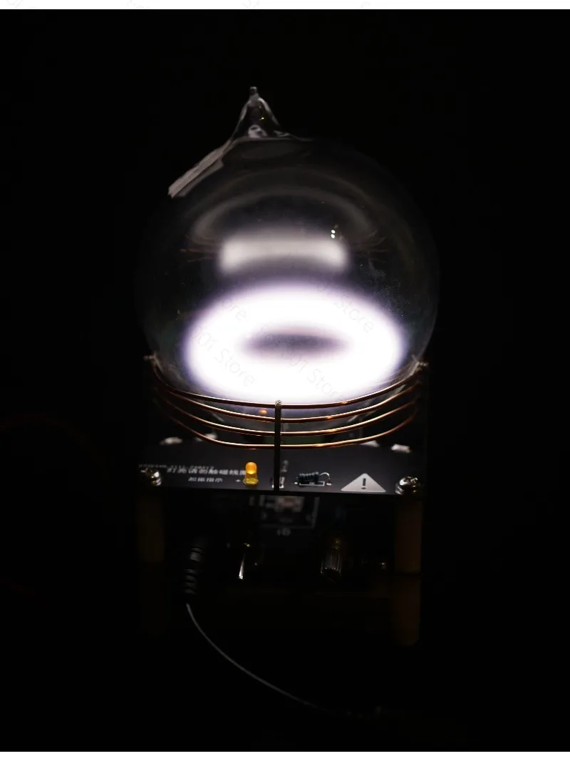 Noble gas glass ball with metallic salts test lithium strontium plasma ring plasma toroid element collection