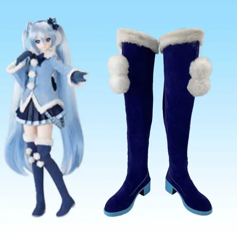 

Hatsune Miku SNOW MIKU обувь для косплея, коллекция аниме-фигурок, обувь для комиксов, обувь для косплея, праздничный подарок другу