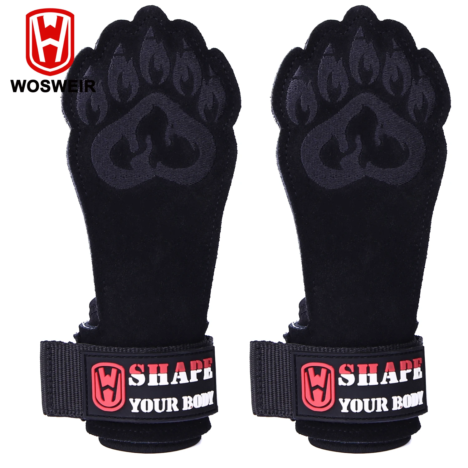 WOSWEIR Gym Horizontal Bar Gloves for Weight Lifting, Training Sports, Crossfit Fitness, Bodybuilding Workout, Palm Protector