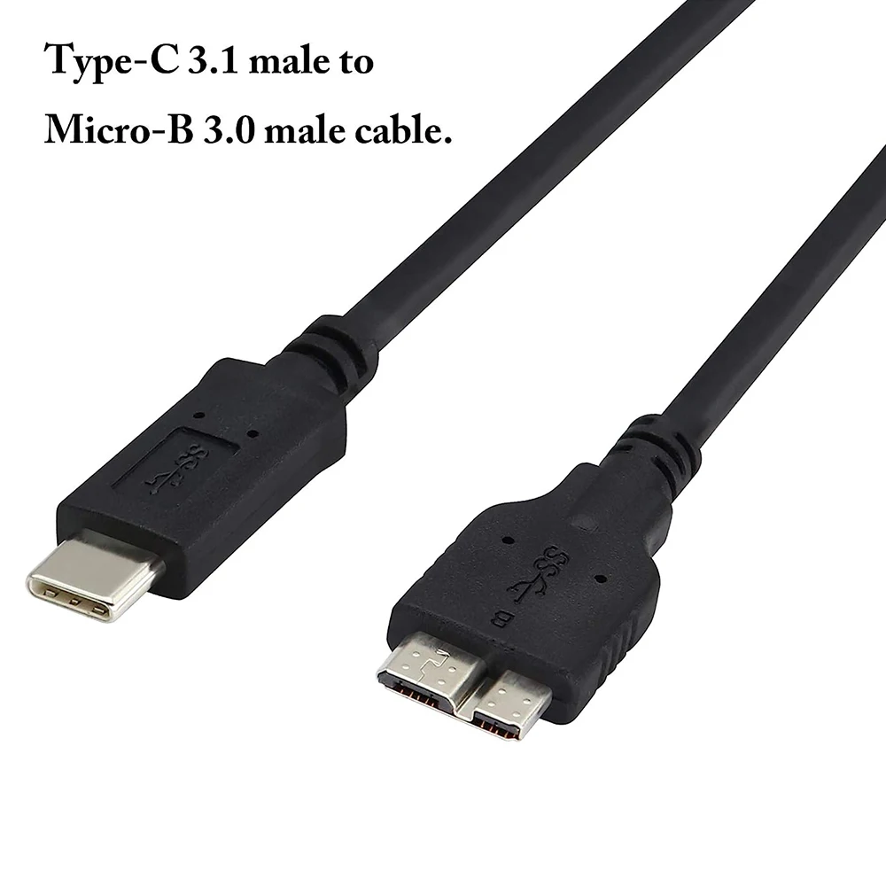 

1m Type-C to Micro B Male to Male Adapter USB 3.0 5Gbps SuperSpeed Data Cable for Macbook Mobile Hard Drive Galaxy Note3 Phone