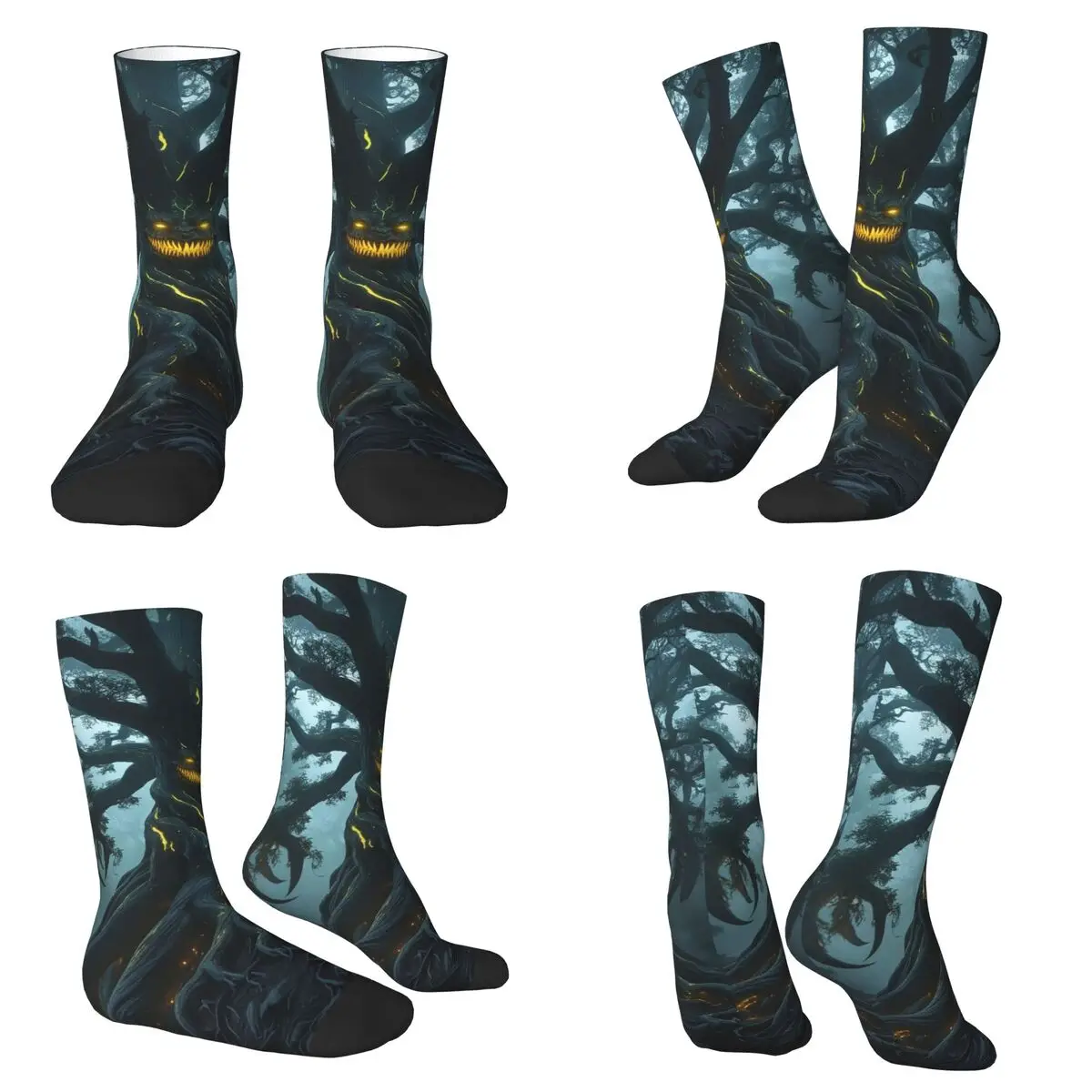 

Halloween Tree Monster Socks Harajuku Sweat Absorbing Stockings All Season Long Socks Accessories for Unisex Birthday Present