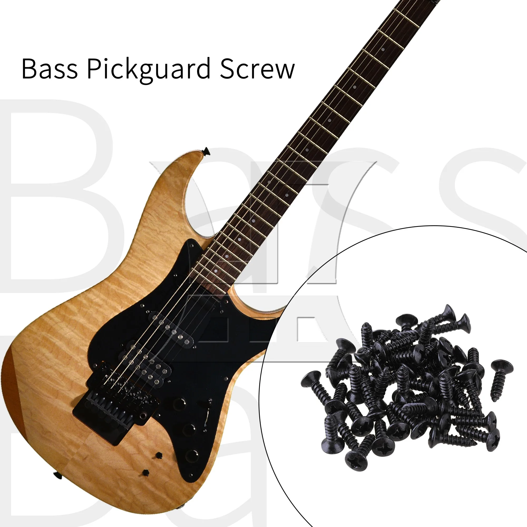 

Комплект YIBUY: задняя пластина для тремоло на 6 отверстий для гитары/баса и 50 винтов для пикгарда 0,12"x0,47"