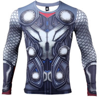 Thor 3D Printed T Shirts Men Compression Shirt Hero Cosplay Long Sleeve Tops Male Gym Fitness Bodybuilding Clothes