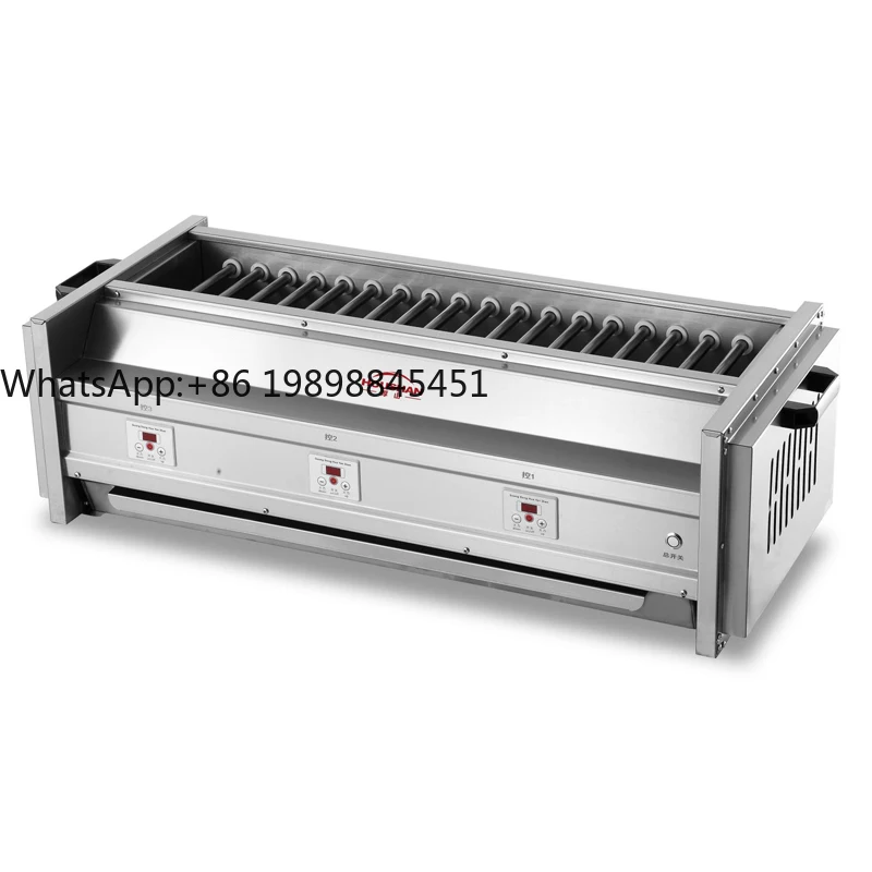 شواية باربيكيو كهربائية احترافية X7-3 من الفولاذ المقاوم للصدأ مع درجة حرارة قابلة للتعديل للاستخدام التجاري في متاجر الشواء