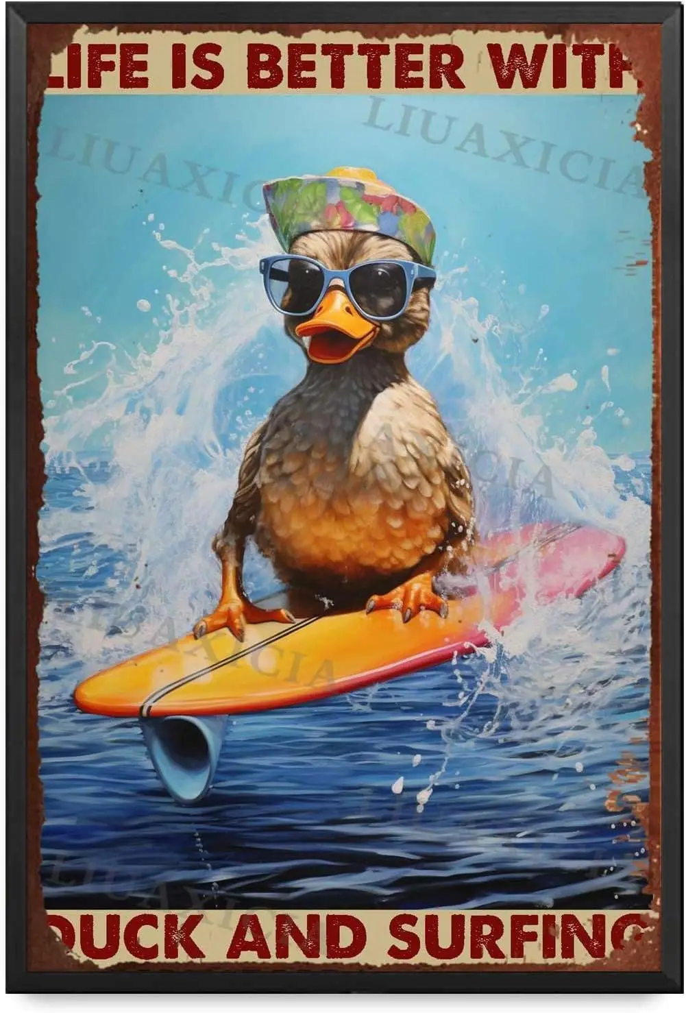 Tin Sign Life Is Better With Duck And Surfing For Family Warehouse Garden 8.00