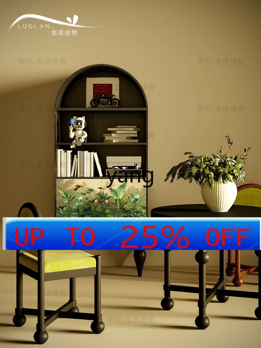 

LMMSolid Wood Bookcase Home Living Room Wall Entrance Integrated Storage Clothes Closet