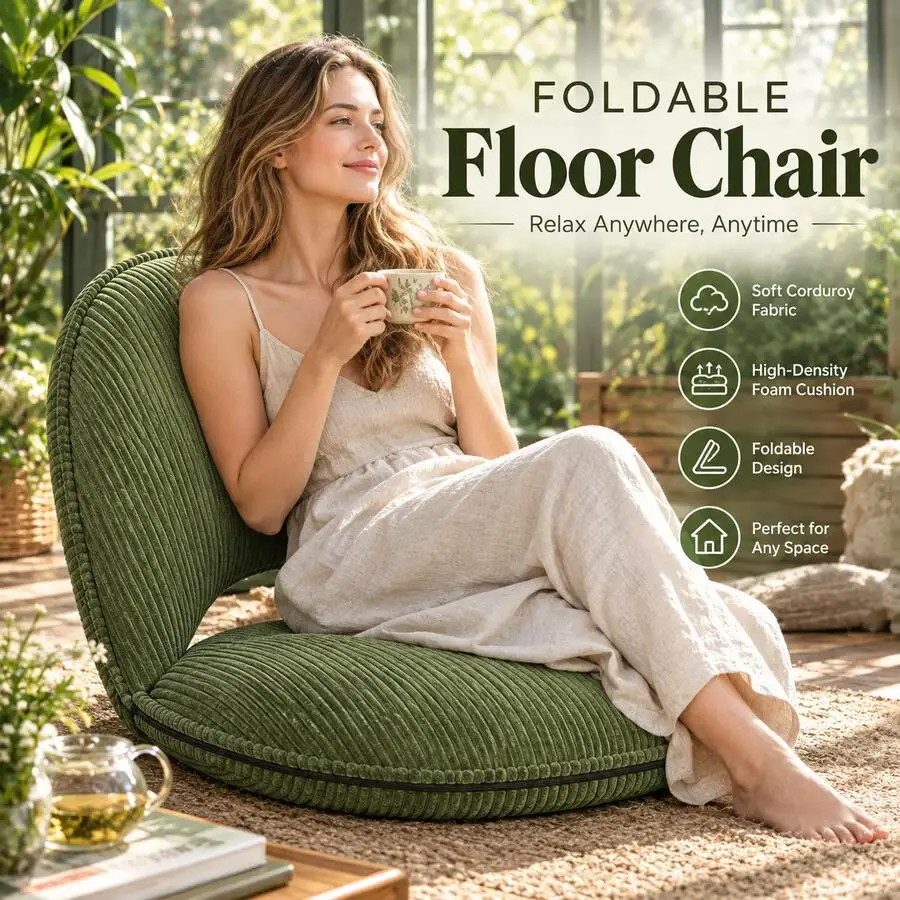 Home Floor Chair, Folding And Adjustable Lounge Chair For Reading And Camping, Portable And Space Saving, Easy To Carry, Practic
