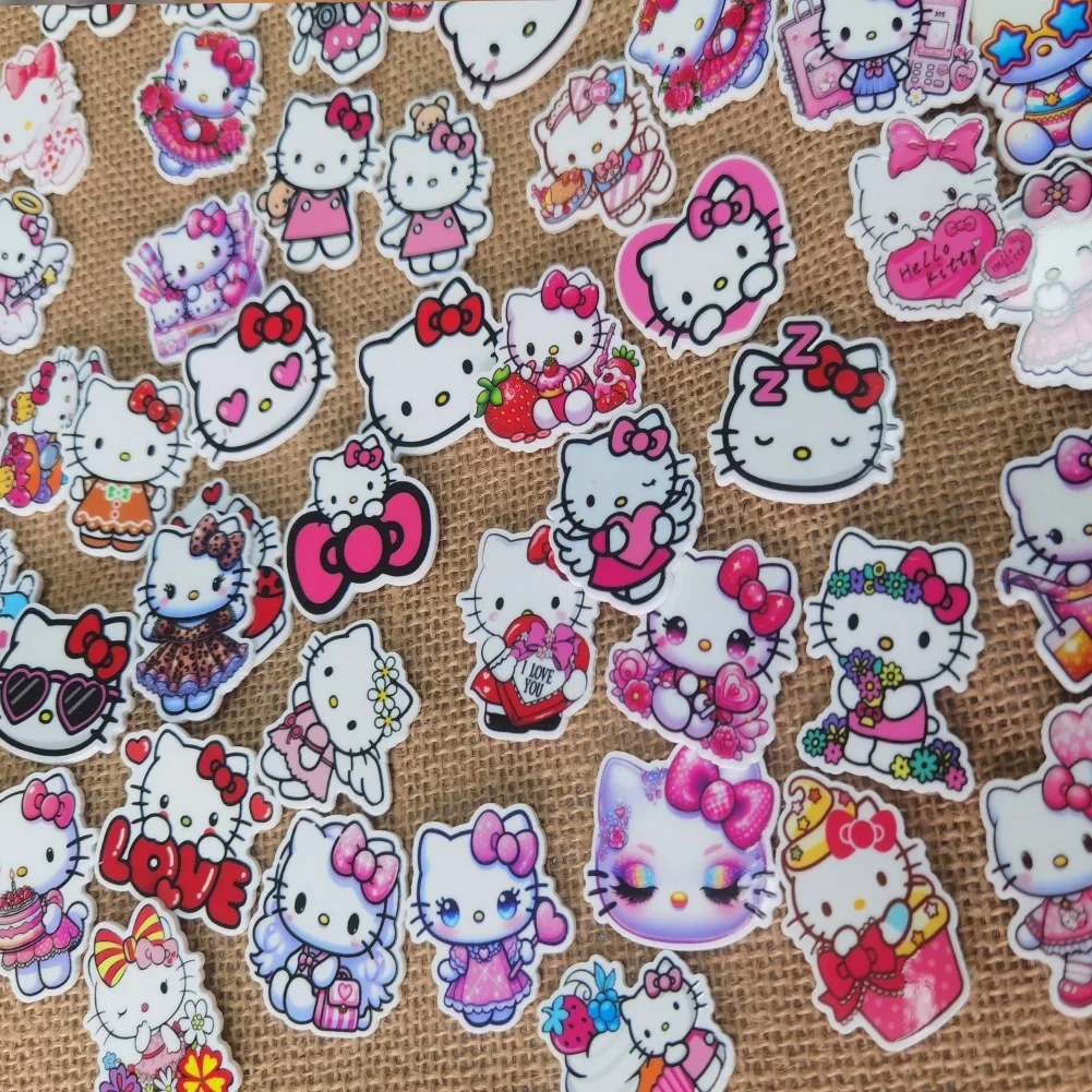 

Sanrio Hello Kitty Cartoon Random Resin Planar Acrylic Flatbacks For DIY Phone Case Hair Bow Craft Supplies Decoration 10pcs
