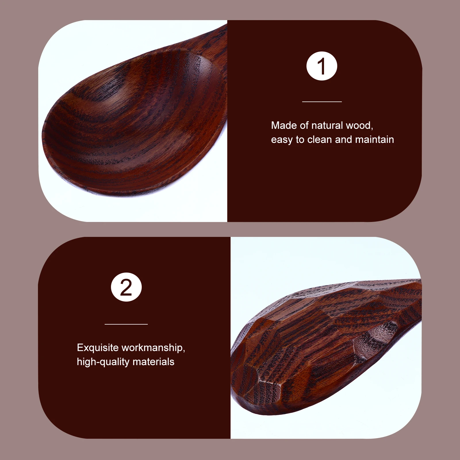 

3Pcs Wooden Spoons Safe for Honey Soup Coffee Cake Dessert Mixing Long Handle Wood Food Spoons Stirring Spoon Wood