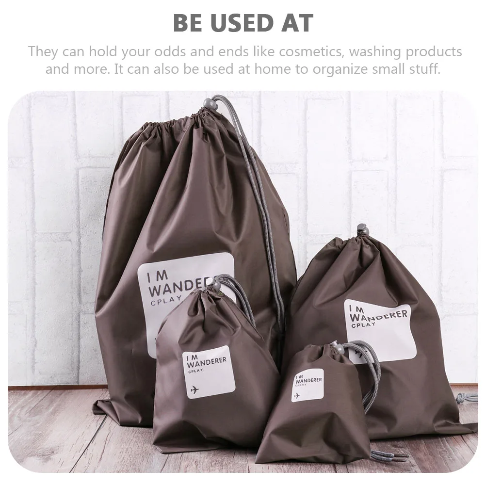 

8 Pcs Travel Storage Bags Shoes Clothes Makeup ganiser Drawstring Clear Portable Lightweight Durable Nylon Practical Multi