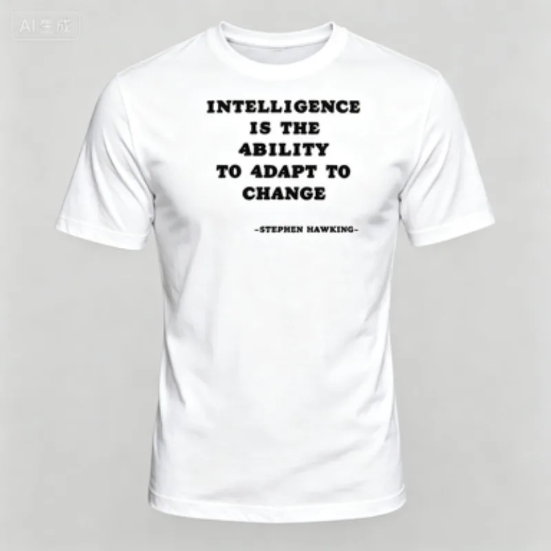 Men Modal T‑Shirt Stephen Hawking Quote Graphic Print Intelligence Adapt To Change Text Design Short Sleeve Casual Male Tops