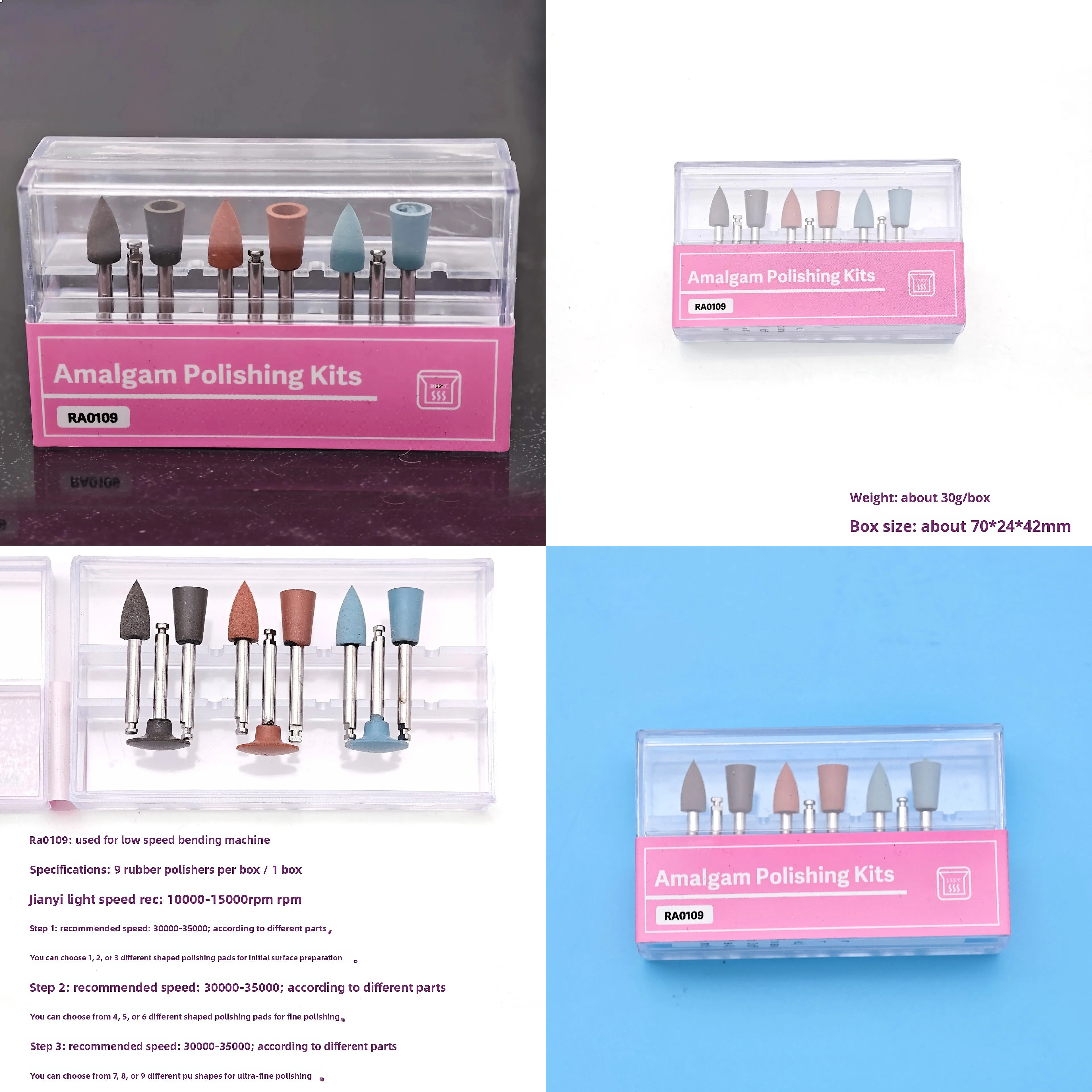 RA0109 Dentals Amalgam Polishing Kit Cross Border Popular Silicone Hand Polisher Grinding Low Speed Handpiece