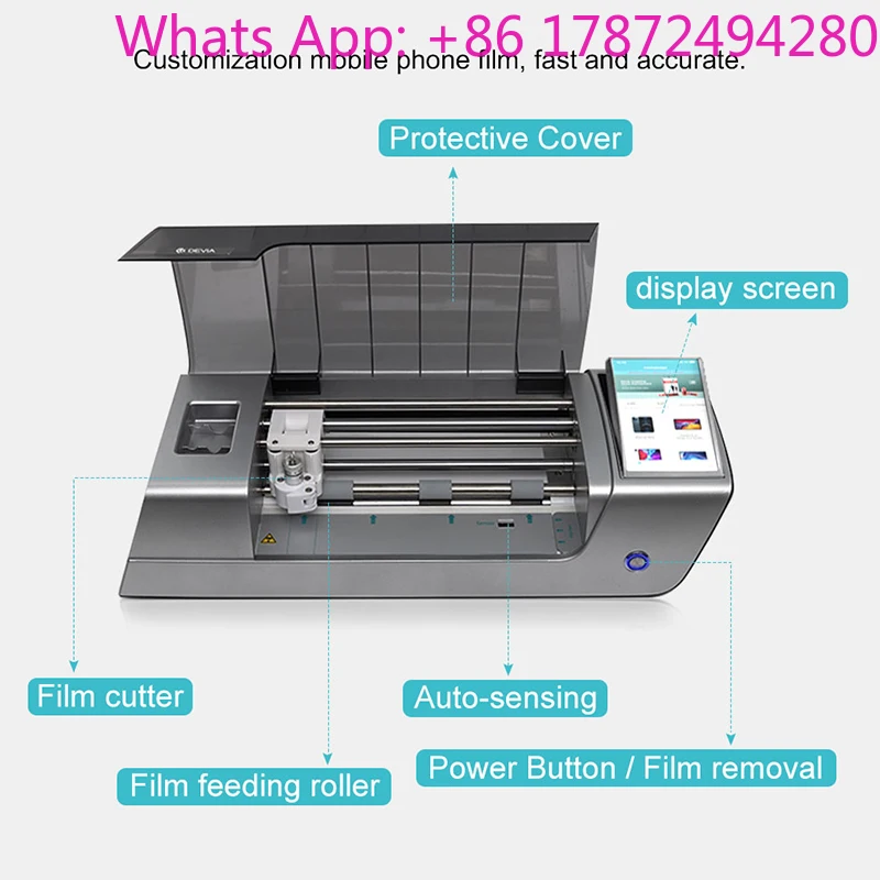 Factory OEM Mobile Phone Back Sticker and Hydrogel Screen Protector Film Cutting Machine for Smart Watches PC Material