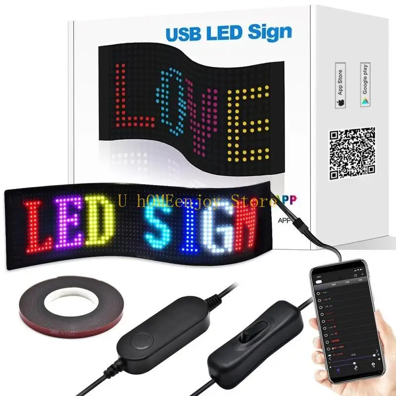 

B0KF Creative Car Sign Lightweight Portable Car LED Display APP Control LED Scree