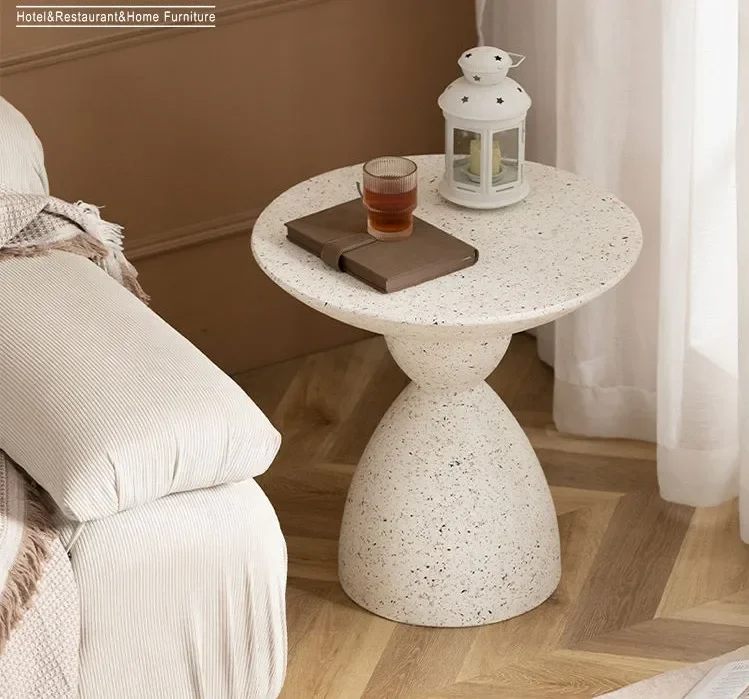 Light Luxury Modern White Stone Cafe Table round Marble Nordic Style Dining Use Living Room Sofa Corner Side Table